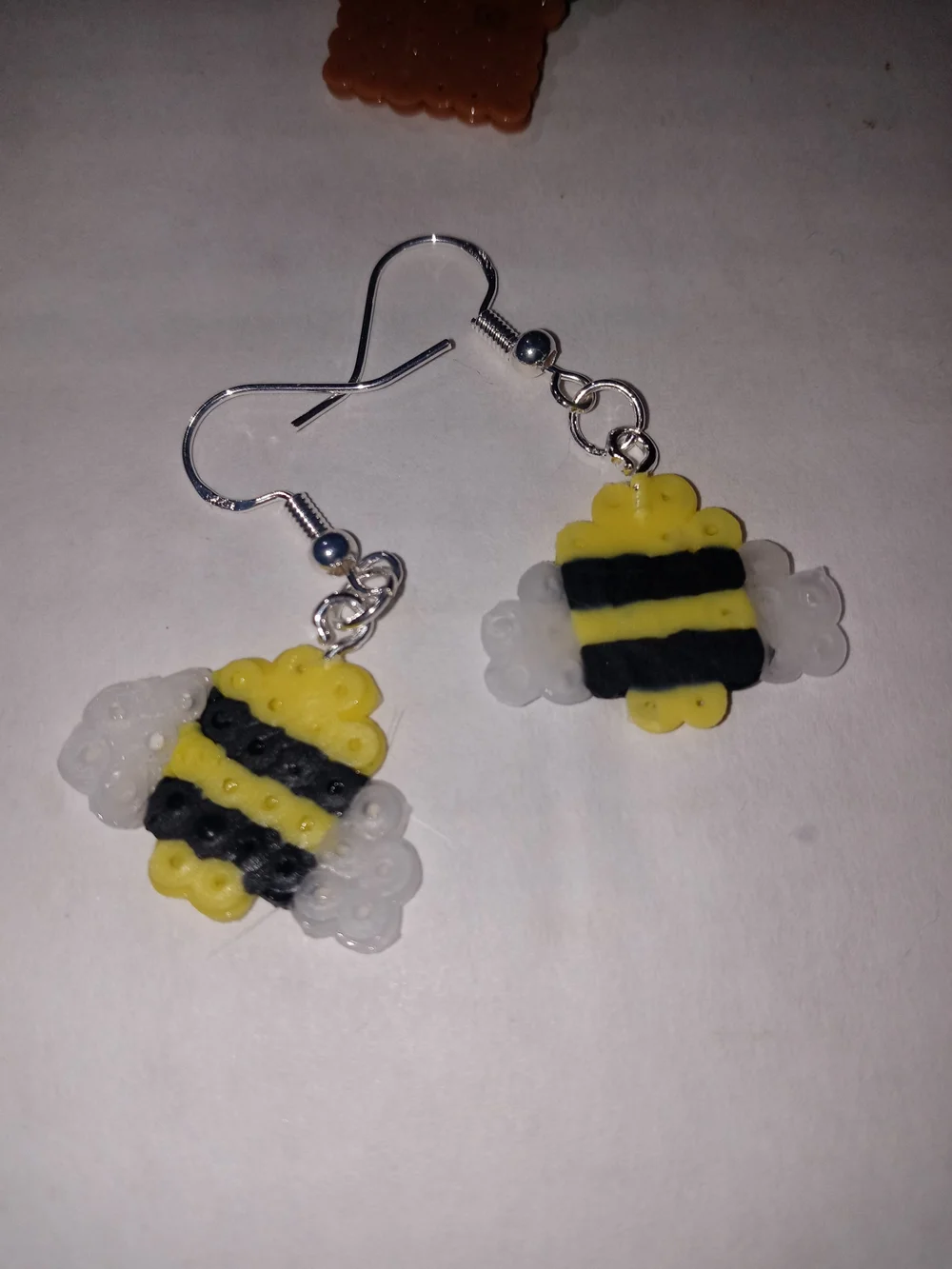 Kids Bee Dangle Earrings - Yellow & Black Cute Bee Design